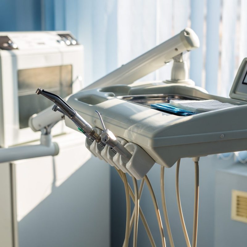 Dentist's office: modern equipment and instruments.